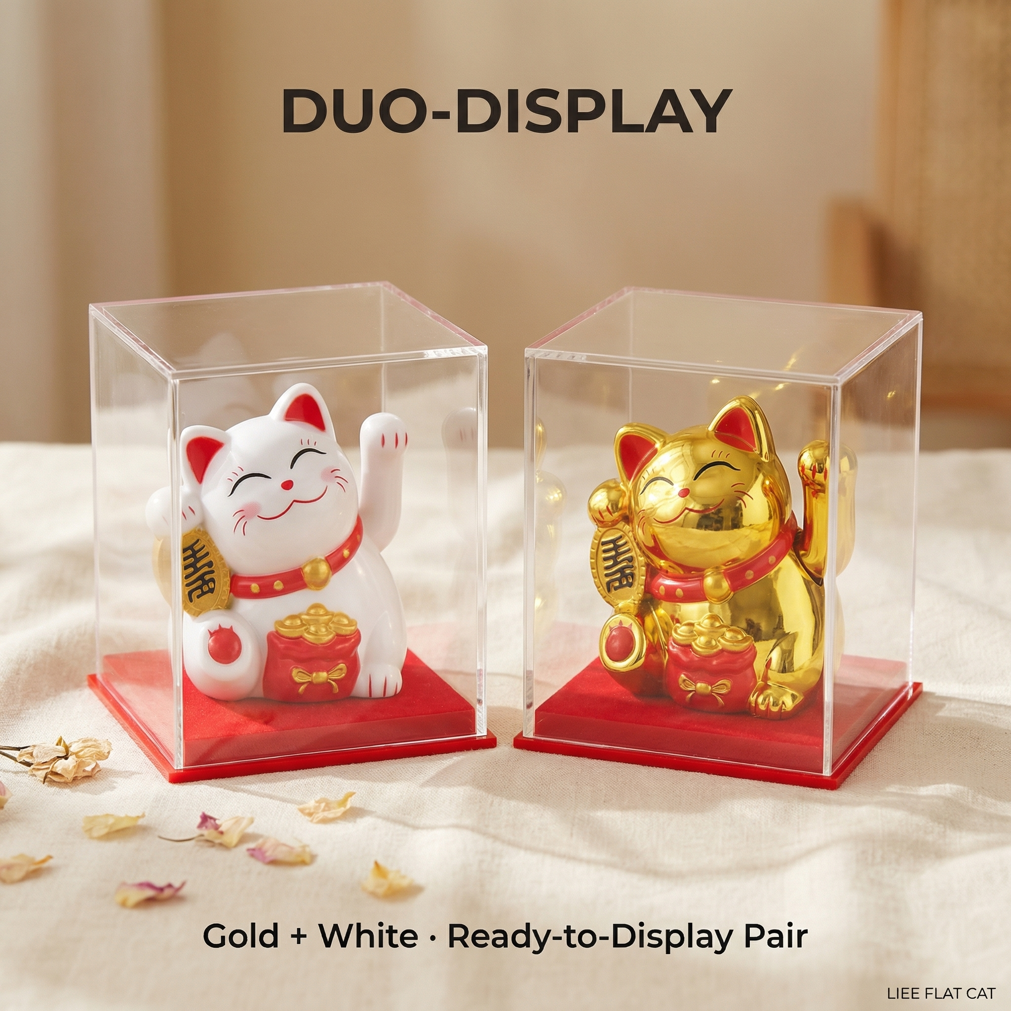 DUO-DISPLAY solar lucky cat bundle - image 1 - LIEE FLAT CAT