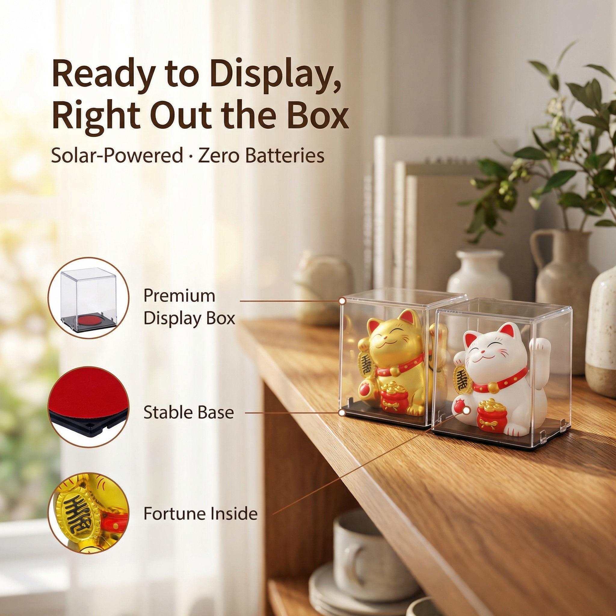 DUO-DISPLAY solar lucky cat bundle - image 2 - LIEE FLAT CAT