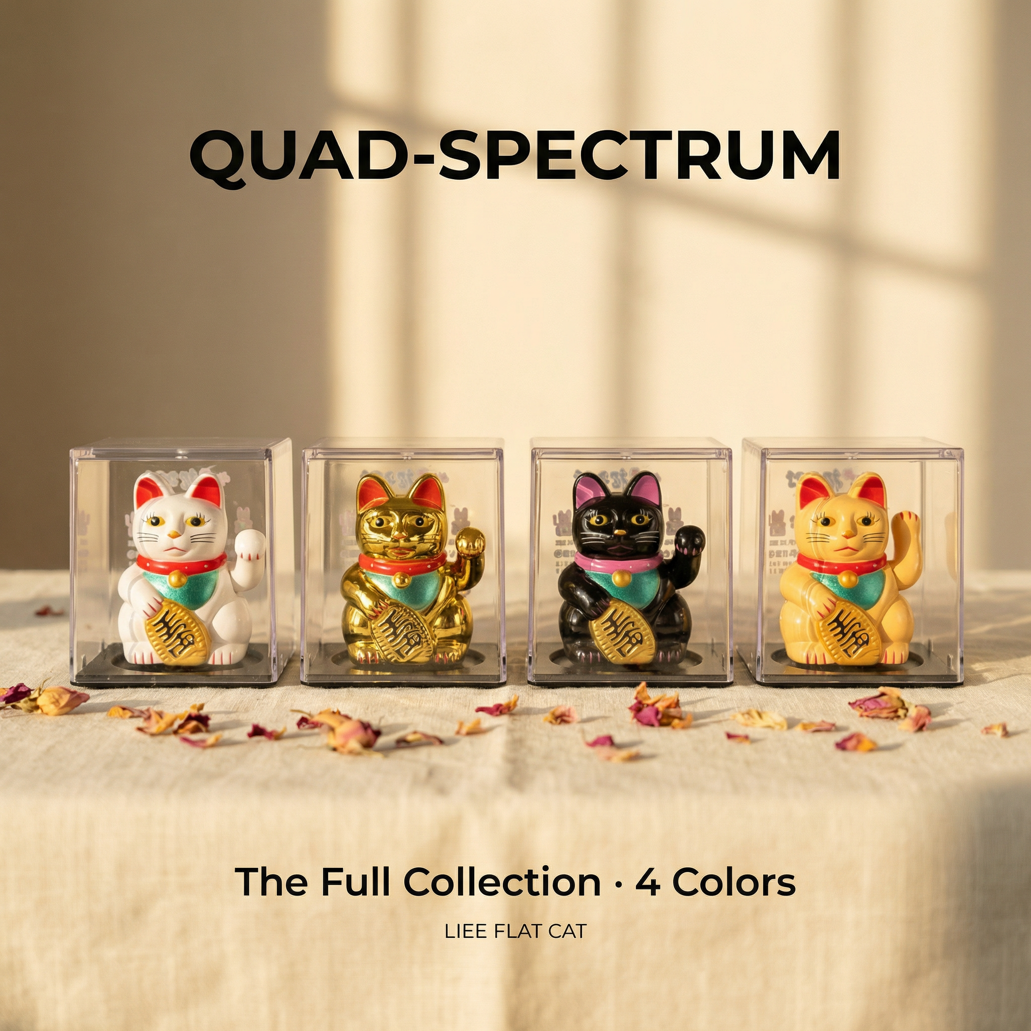 QUAD-SPECTRUM solar lucky cat bundle - image 1 - LIEE FLAT CAT