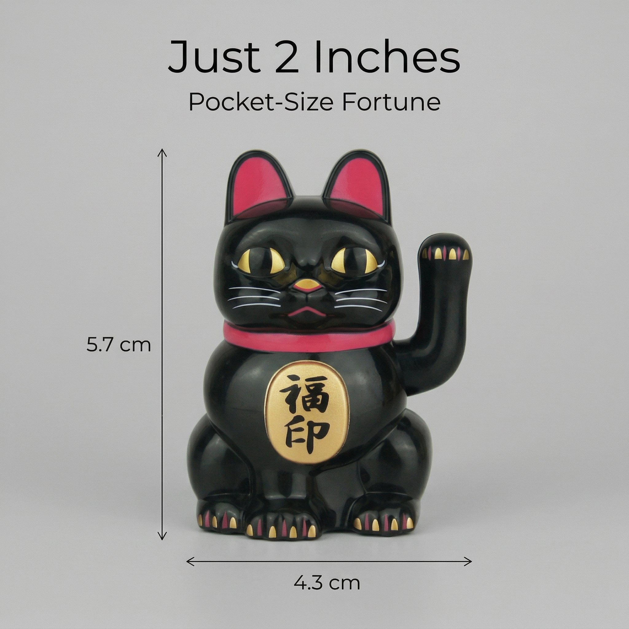 Solar Lucky Cat 2-Inch — Fu Blessing Edition - image 3 - LIEE FLAT CAT
