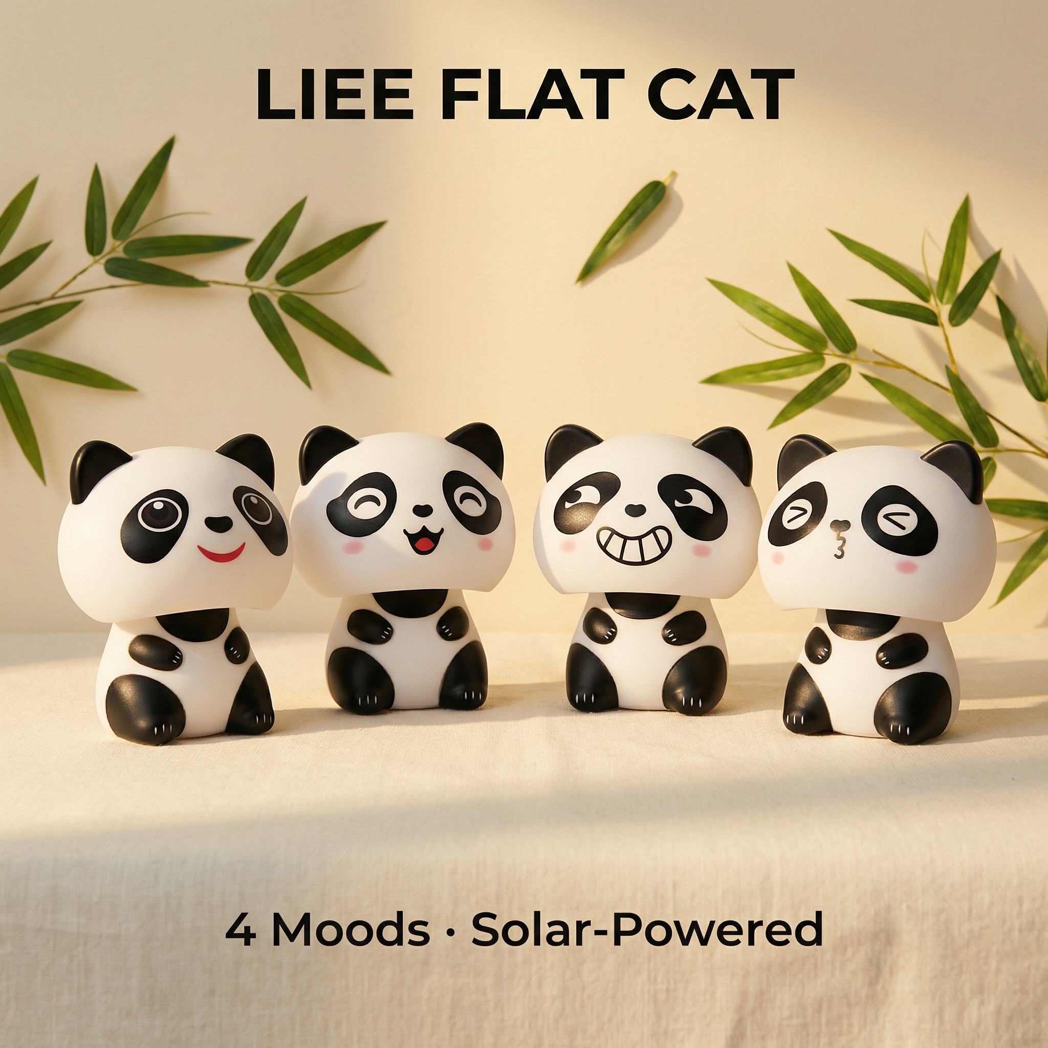 Solar Mini Panda 2-Inch — Tiny Desk & Car Companion - image 1 - LIEE FLAT CAT