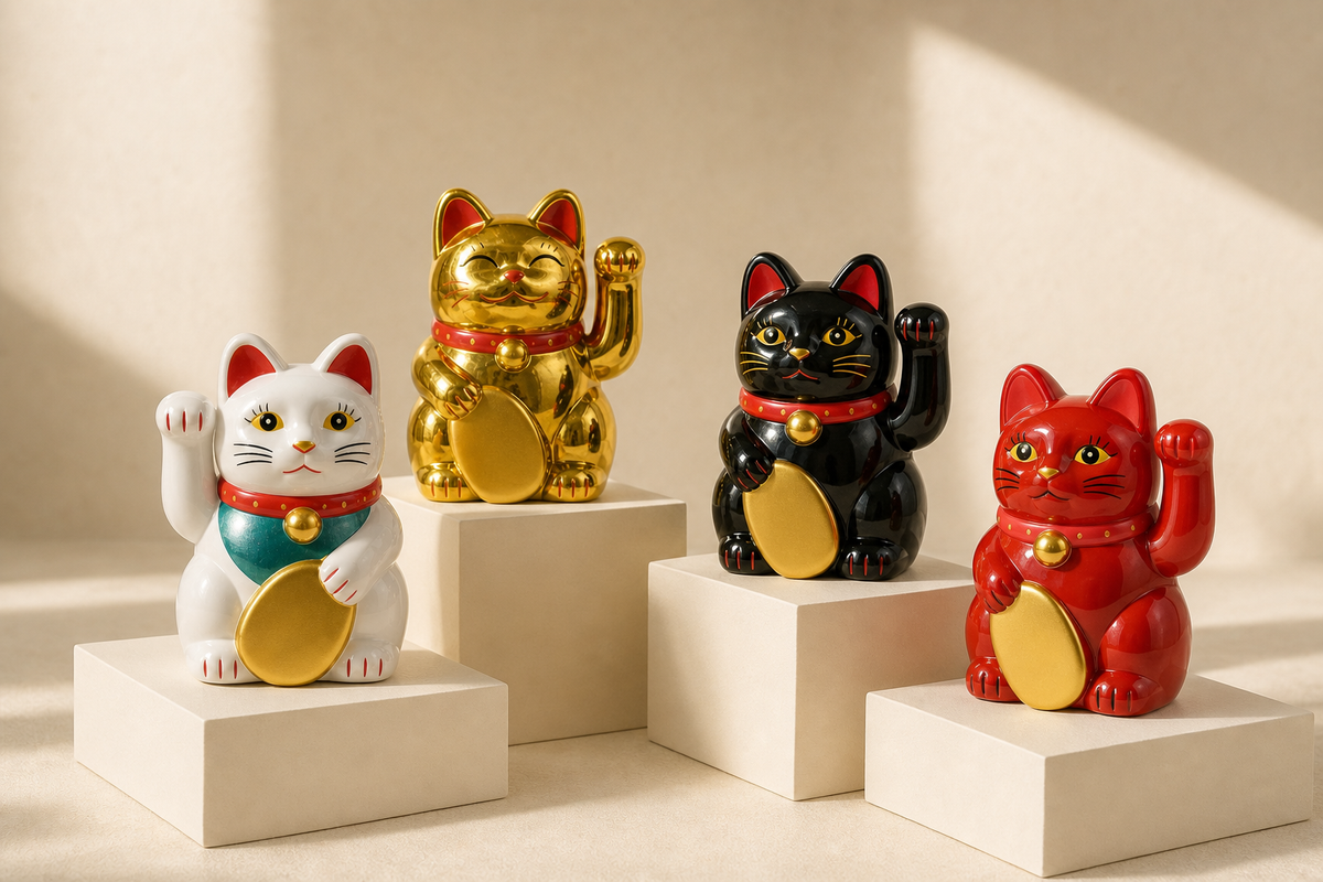 Solar Lucky Cat Color Meanings: White, Gold, Black, Red Explained