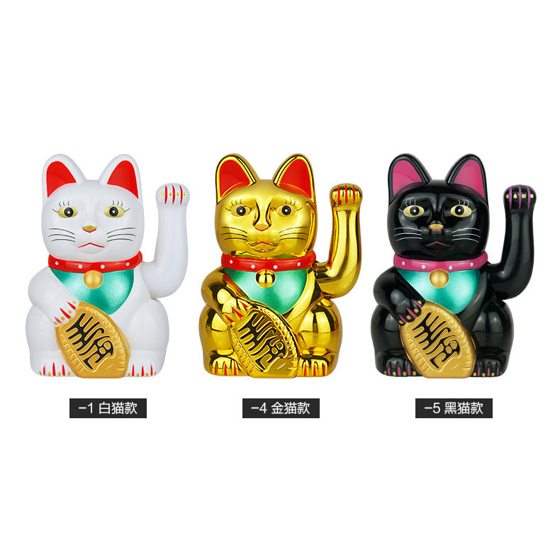 Automatic waving lucky cat ornament