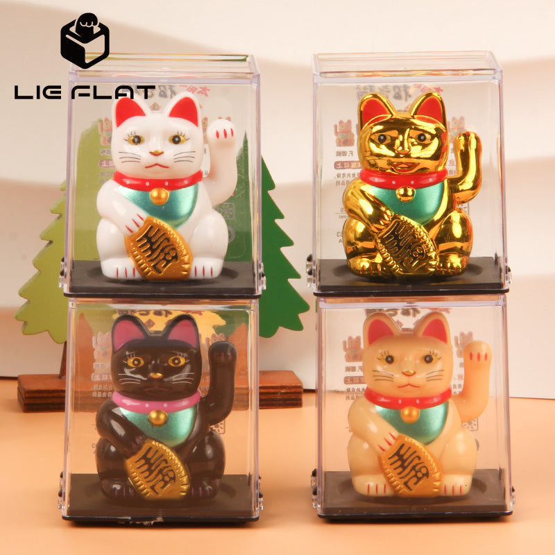 LIEE FLAT Solar Energy Wealth Cat Japanese style lucky cat Maneki neko with Shaking Hand