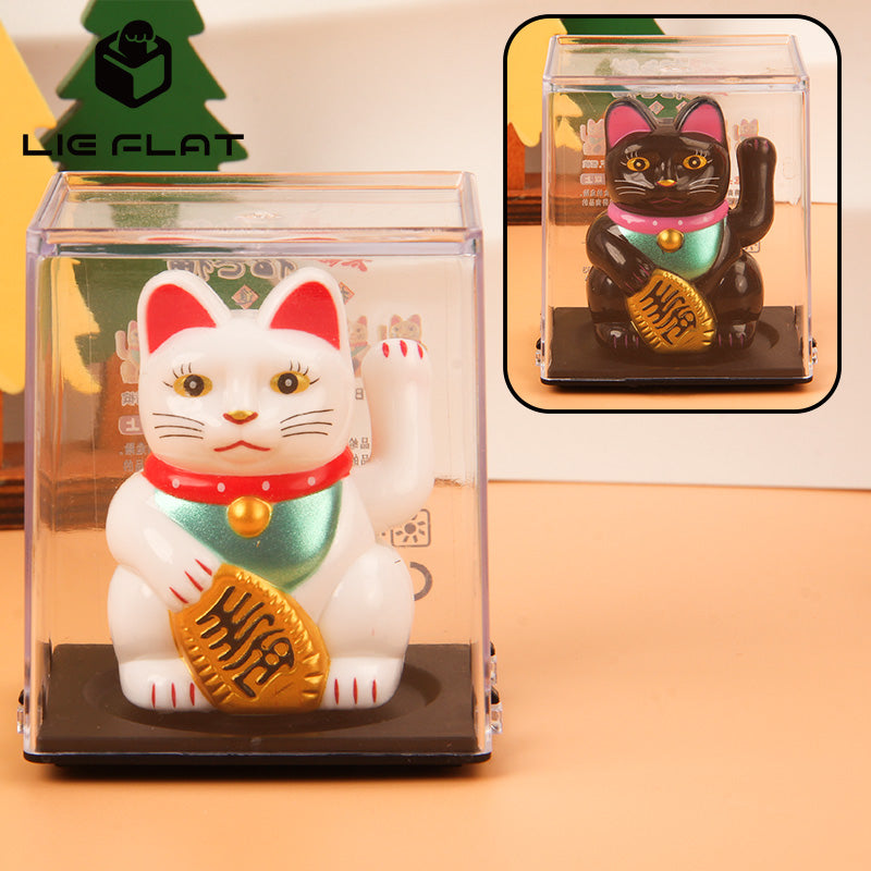 LIEE FLAT Solar Energy Wealth Cat Japanese style lucky cat Maneki neko with Shaking Hand