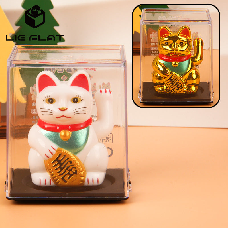 LIEE FLAT Solar Energy Wealth Cat Japanese style lucky cat Maneki neko with Shaking Hand