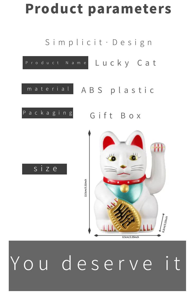 Automatic waving lucky cat ornament