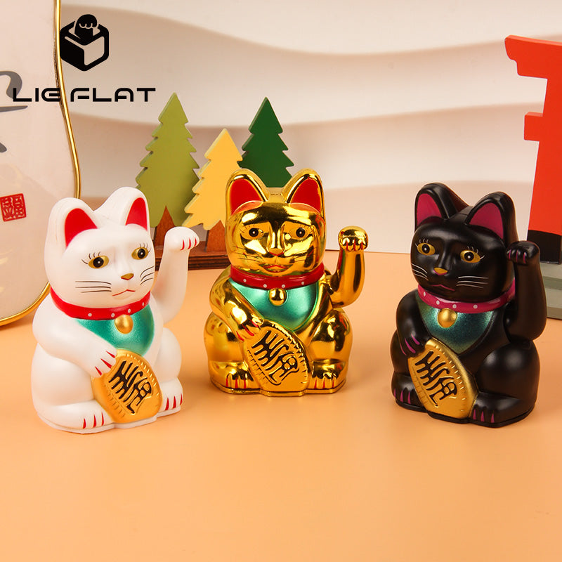 Automatic waving lucky cat ornament