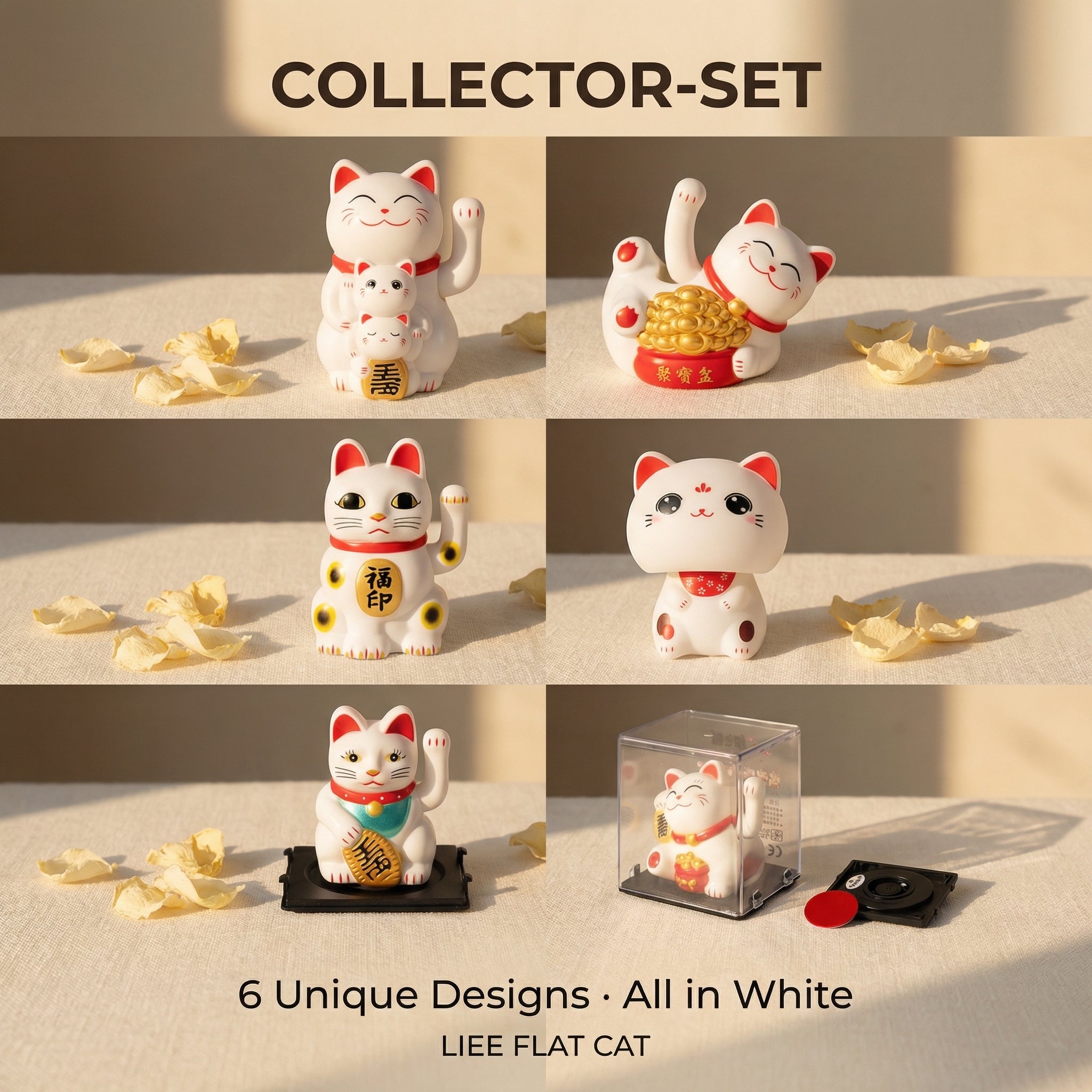 COLLECTOR-SET solar lucky cat bundle - image 1 - LIEE FLAT CAT
