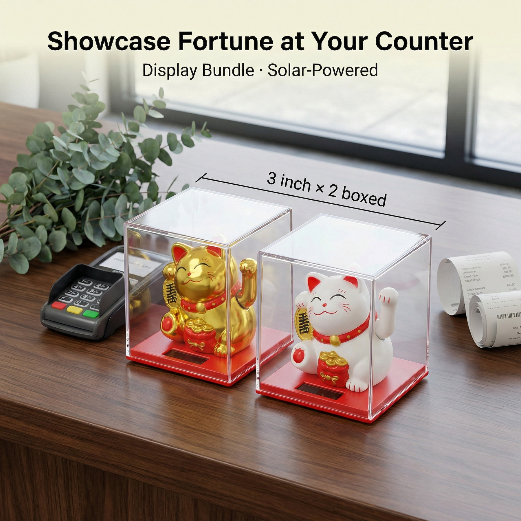DUO-DISPLAY solar lucky cat bundle - image 3 - LIEE FLAT CAT