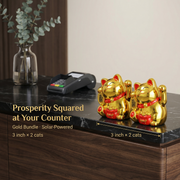 Golden Duo solar lucky cat bundle - image 3 - LIEE FLAT CAT