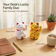 DUO-SMILEY solar lucky cat bundle - image 2 - LIEE FLAT CAT