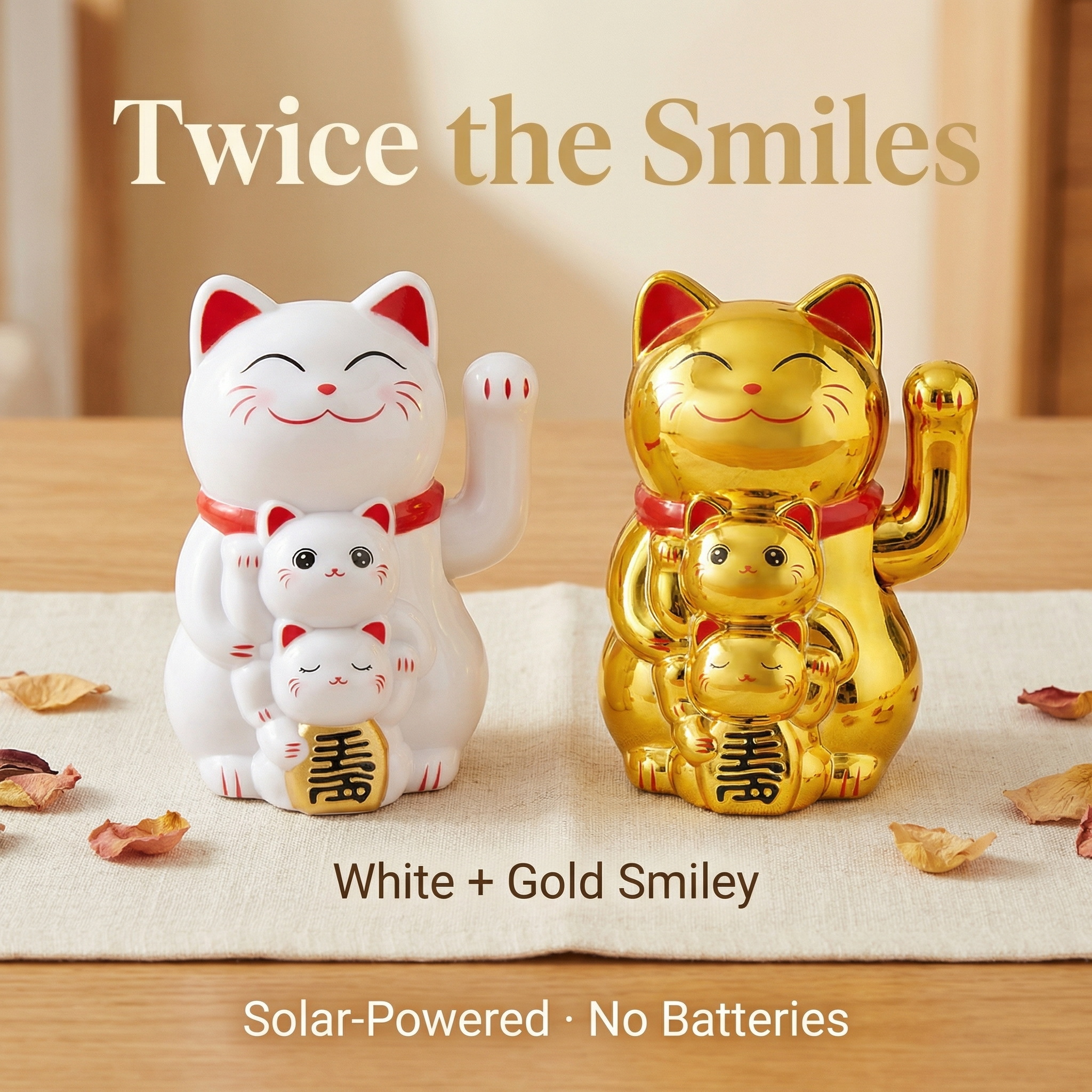 DUO-SMILEY solar lucky cat bundle - image 6 - LIEE FLAT CAT