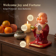 Solar Big-Head Buddha — Smiling Maitreya Desk Figurine - image 2 - LIEE FLAT CAT