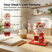 Solar Lion Dance Panda — Cultural Fusion Desk Figurine - image 2 - LIEE FLAT CAT