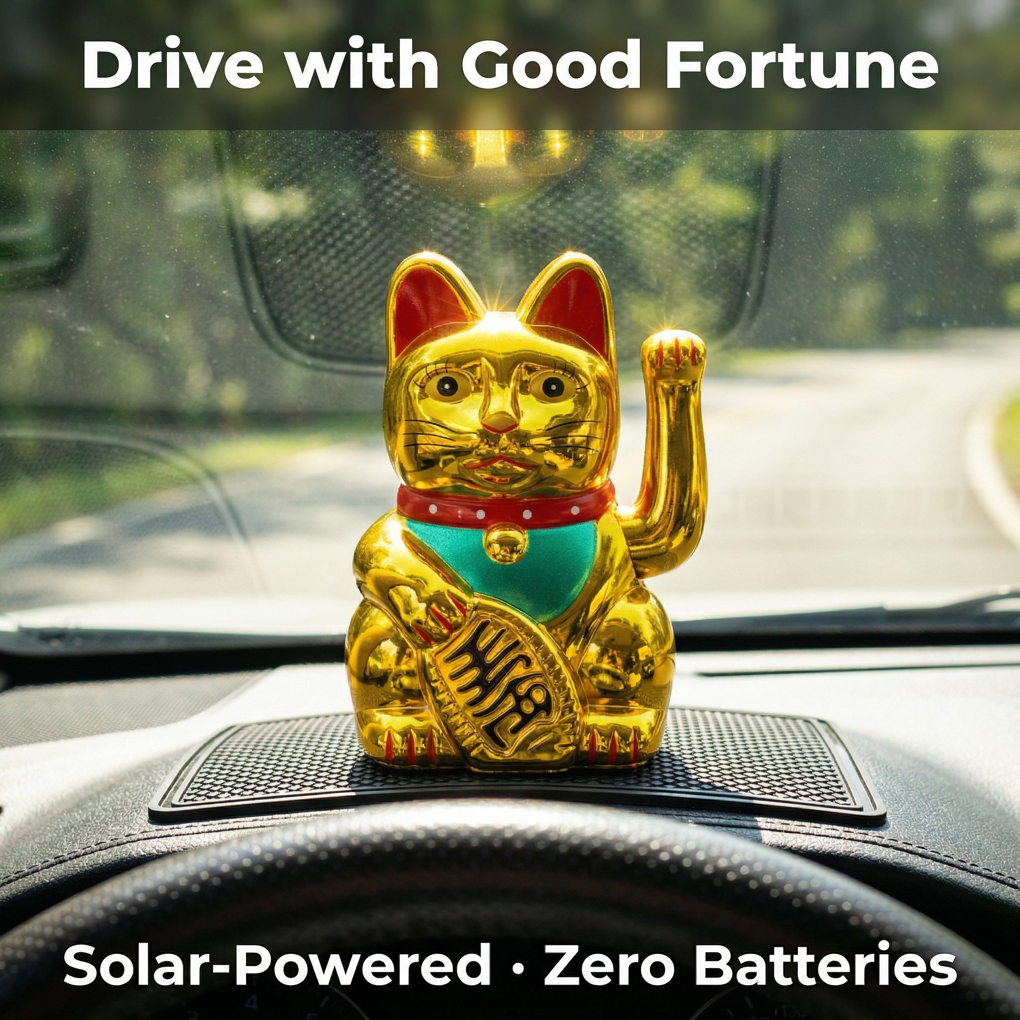 Solar Lucky Cat 3-Inch Classic — White, Gold, or Black - image 5 - LIEE FLAT CAT