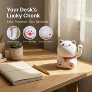 Solar Lucky Cat Chubby Edition — 3.5-Inch Round Body - image 2 - LIEE FLAT CAT