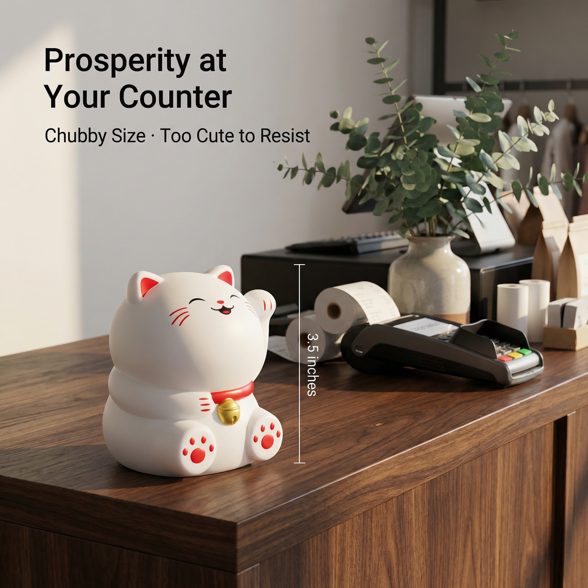 Solar Lucky Cat Chubby Edition — 3.5-Inch Round Body - image 3 - LIEE FLAT CAT
