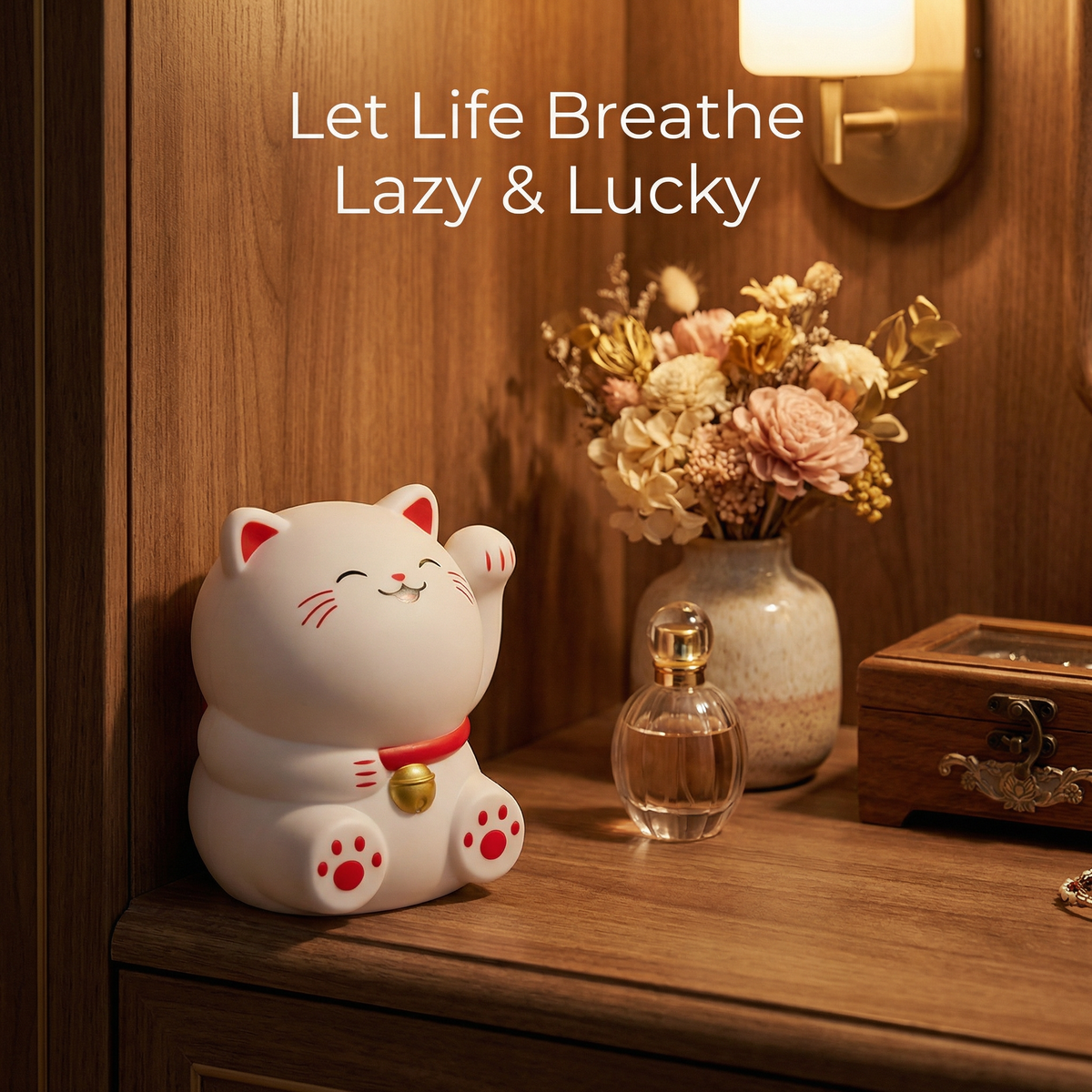 Solar Lucky Cat Chubby Edition — 3.5-Inch Round Body - image 4 - LIEE FLAT CAT
