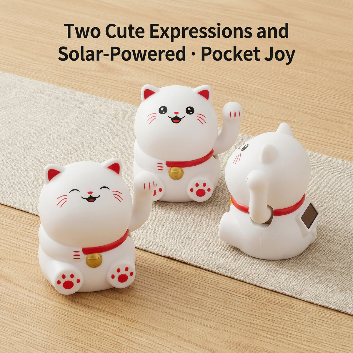 Solar Lucky Cat Chubby Edition — 3.5-Inch Round Body - image 6 - LIEE FLAT CAT