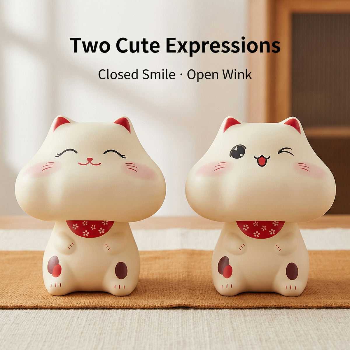 Solar Lucky Cat in Dome Display Case — Fat Head Edition - image 6 - LIEE FLAT CAT