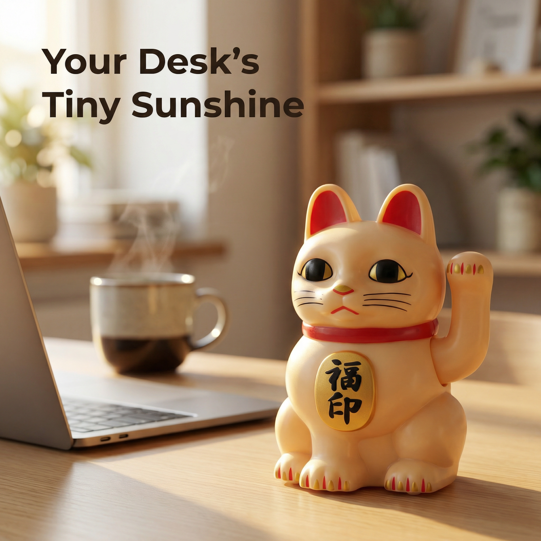 Solar Lucky Cat 2-Inch — Fu Blessing Edition - image 2 - LIEE FLAT CAT