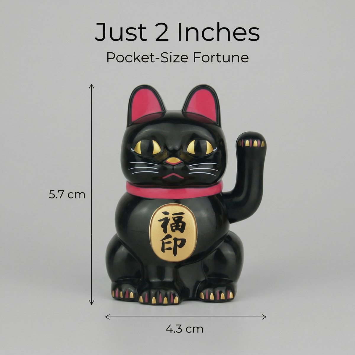Solar Lucky Cat 2-Inch — Fu Blessing Edition - image 3 - LIEE FLAT CAT