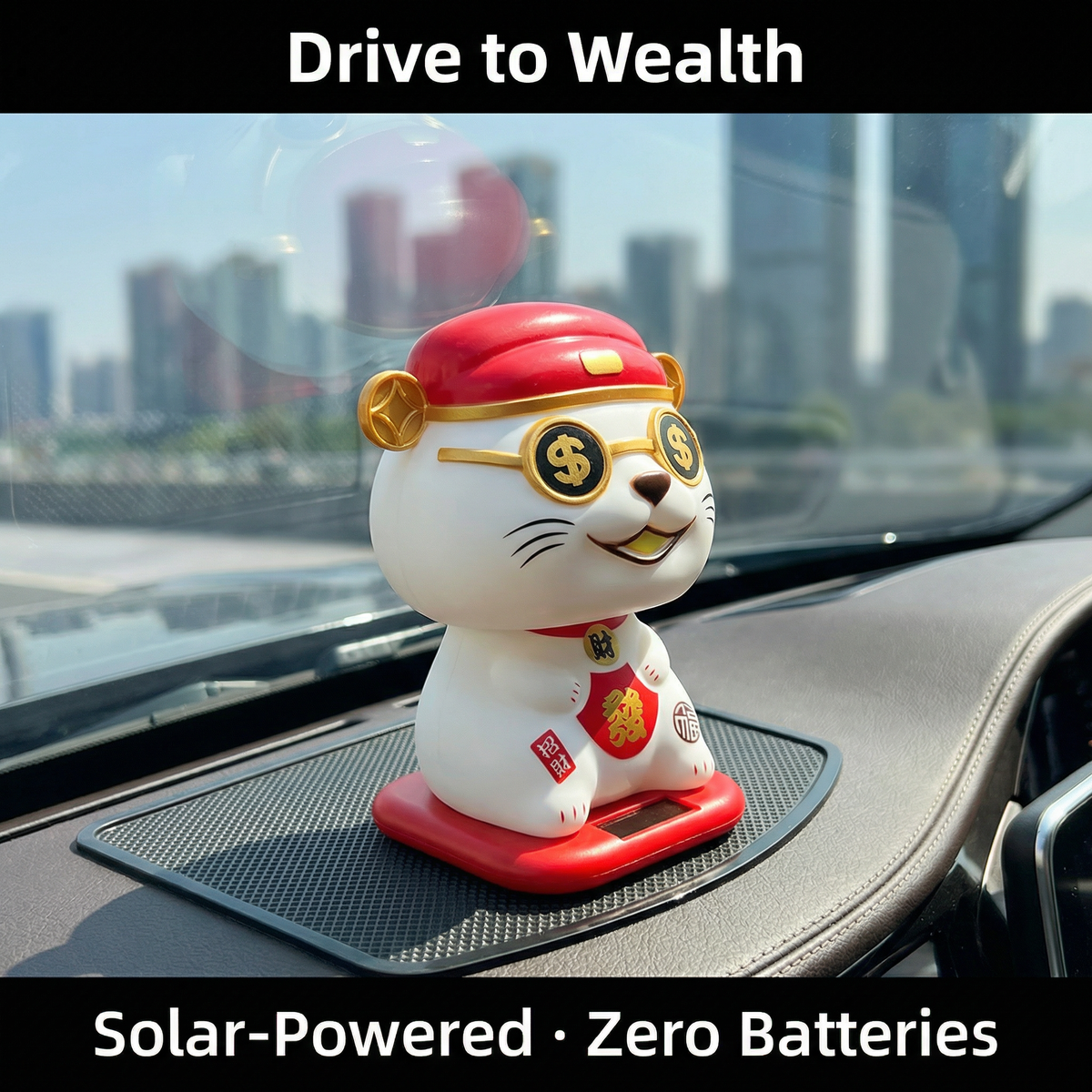 Solar Lucky Cat with Sunglasses — Cool Cat Edition - image 5 - LIEE FLAT CAT