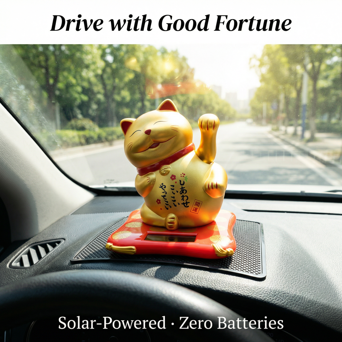 Solar Lucky Cat 2.5-Inch Tilted — Six Colors, Playful Pose - image 5 - LIEE FLAT CAT