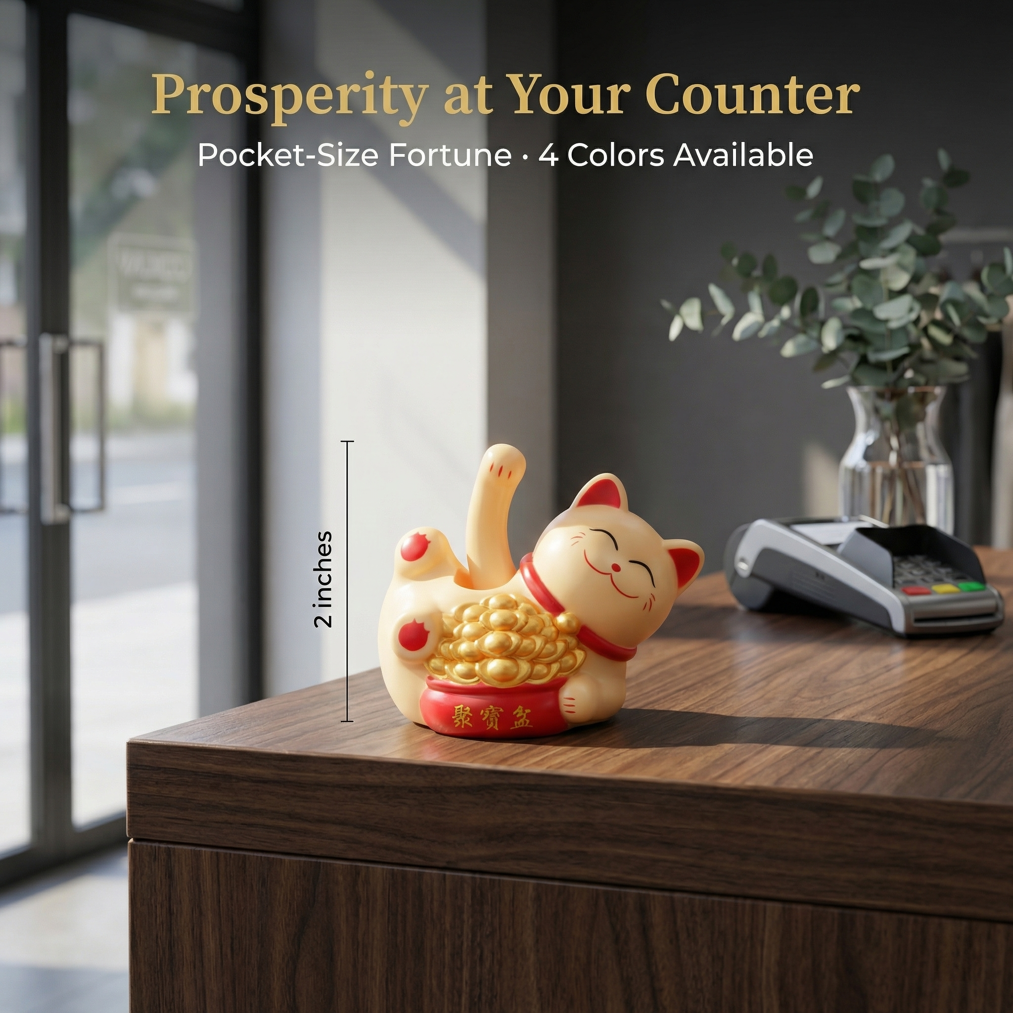 Solar Lying Lucky Cat 2-Inch — Relaxed Mini Desk Companion - image 3 - LIEE FLAT CAT