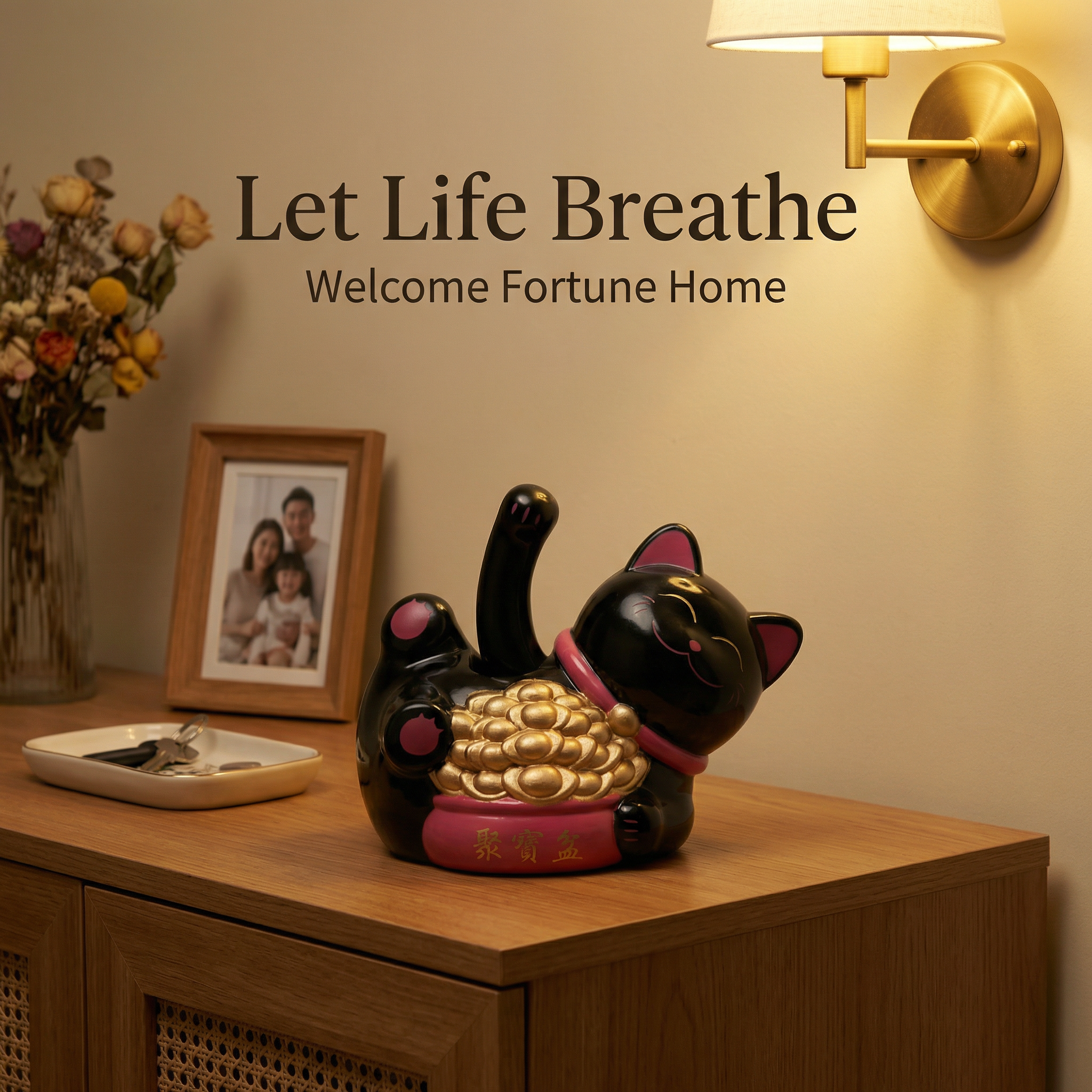 Solar Lying Lucky Cat 2-Inch — Relaxed Mini Desk Companion - image 4 - LIEE FLAT CAT