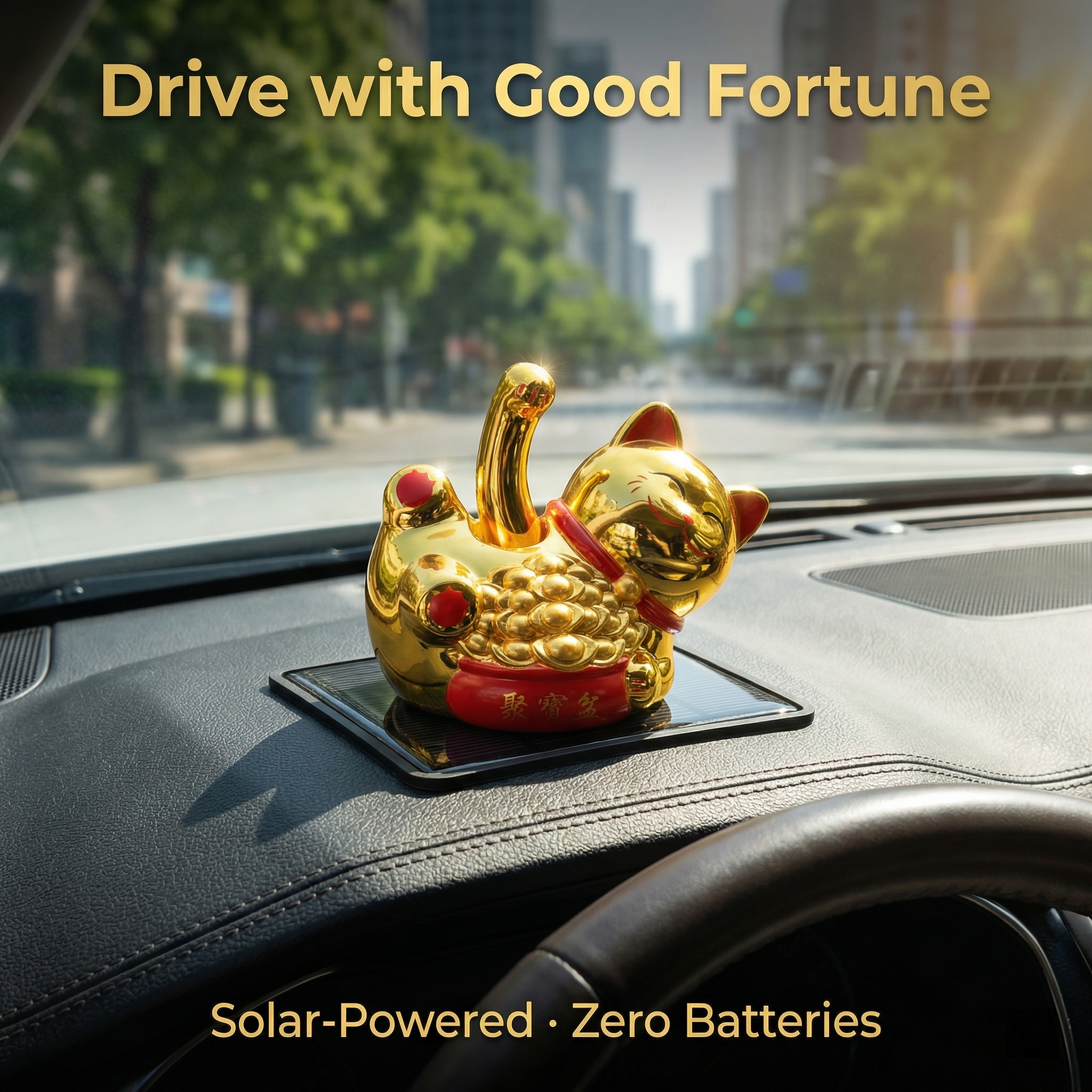 Solar Lying Lucky Cat 2-Inch — Relaxed Mini Desk Companion - image 5 - LIEE FLAT CAT