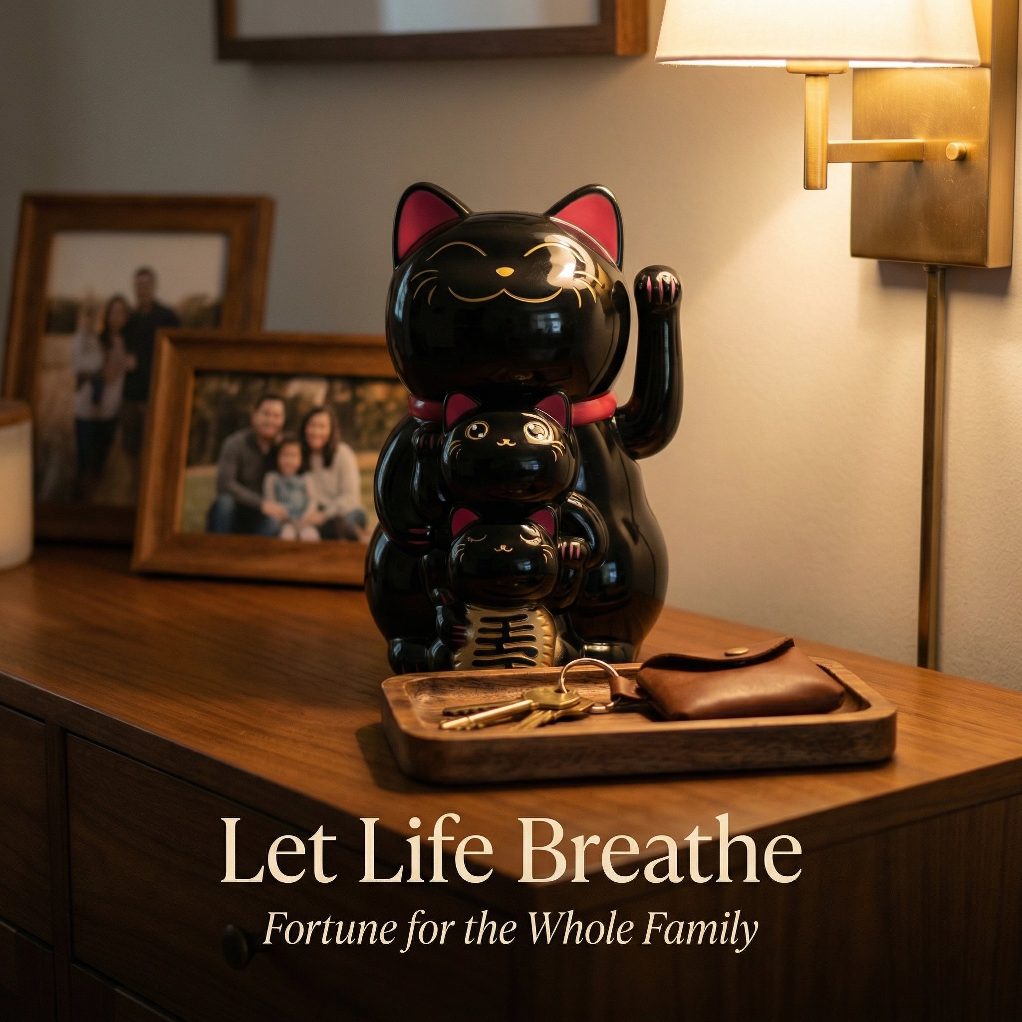 Solar Smiley Feng Shui Cat 4.5-Inch — Large Edition - image 4 - LIEE FLAT CAT