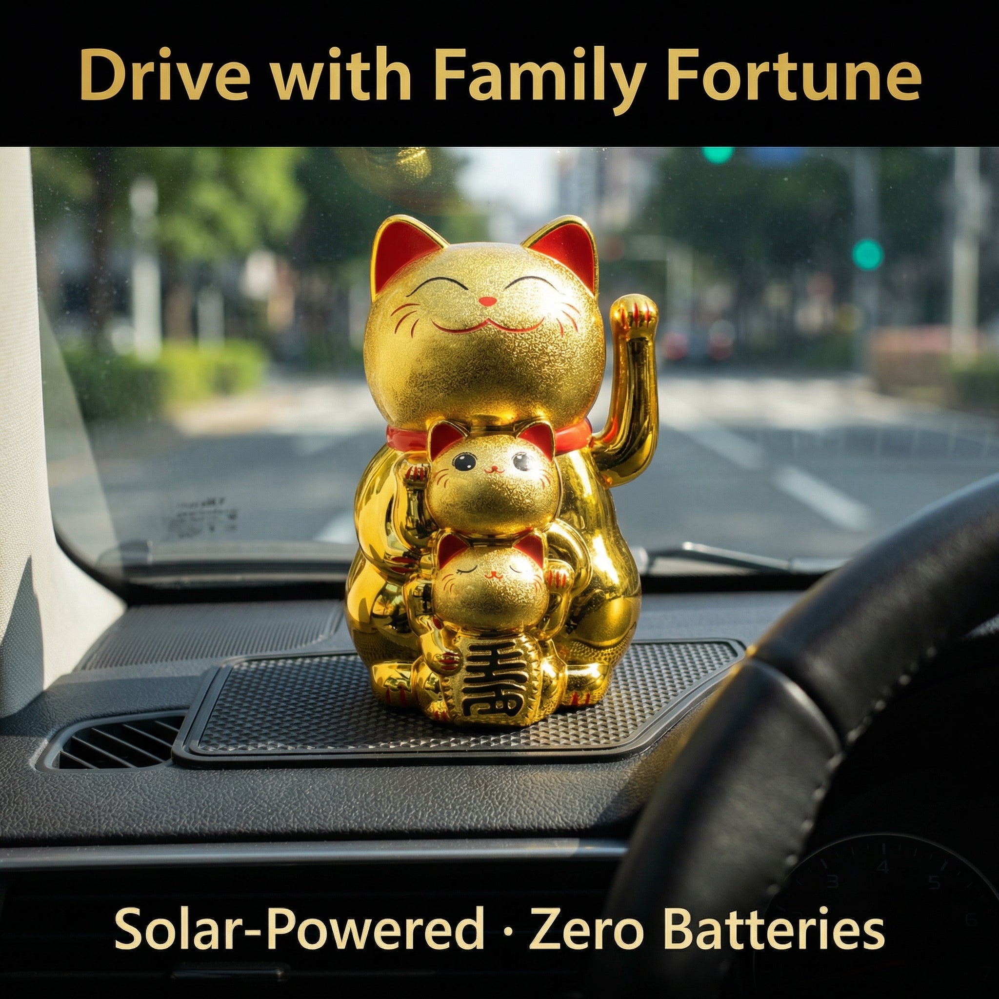 Solar Smiley Feng Shui Cat 4.5-Inch — Large Edition - image 5 - LIEE FLAT CAT