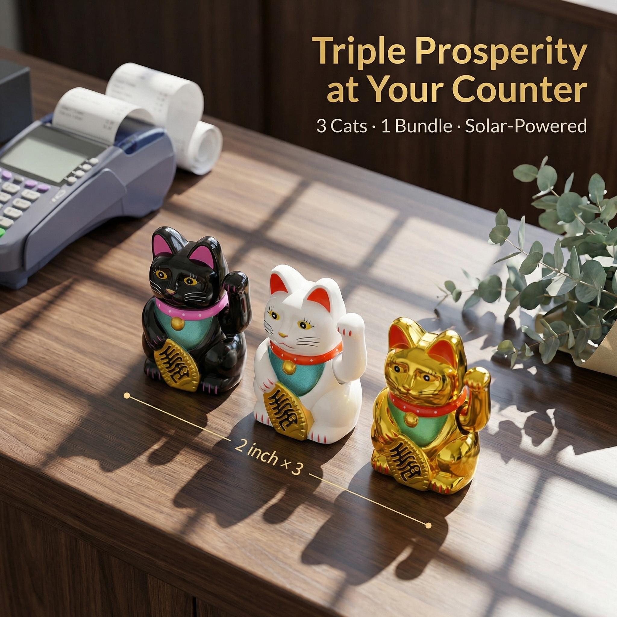 TRIO-CLASSIC solar lucky cat bundle - image 3 - LIEE FLAT CAT